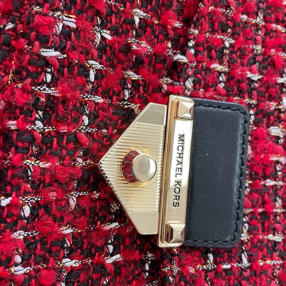 MICHAEL‎ KORS RED TWEED SOHO CHAIN CROSSBODY BAG